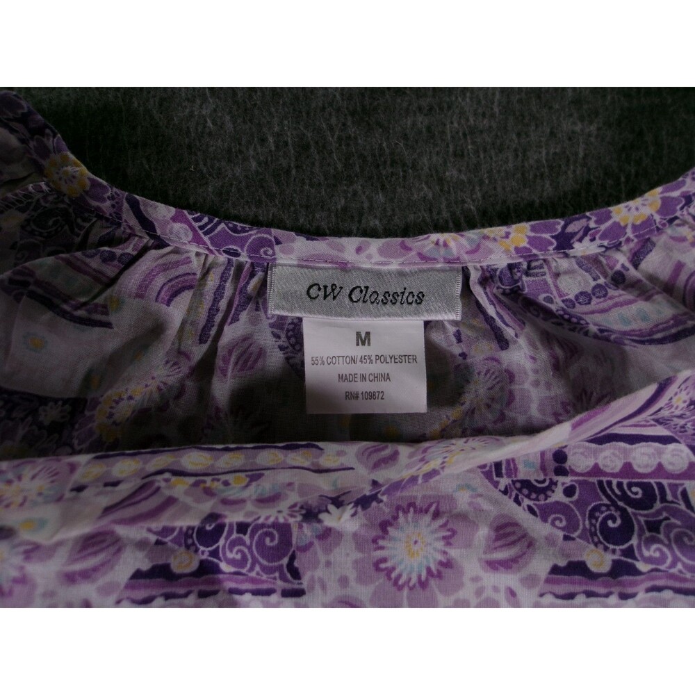 CW Classics Dress Women Medium Purple Summer Costal Causal Flowy Long Boho - Picture 3 of 12